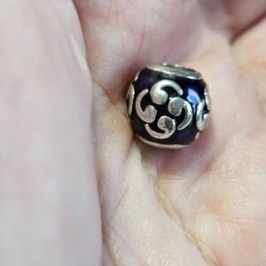 *Sale* Pandora Sterling Silver Zen Purple Enamel Charm Vintage